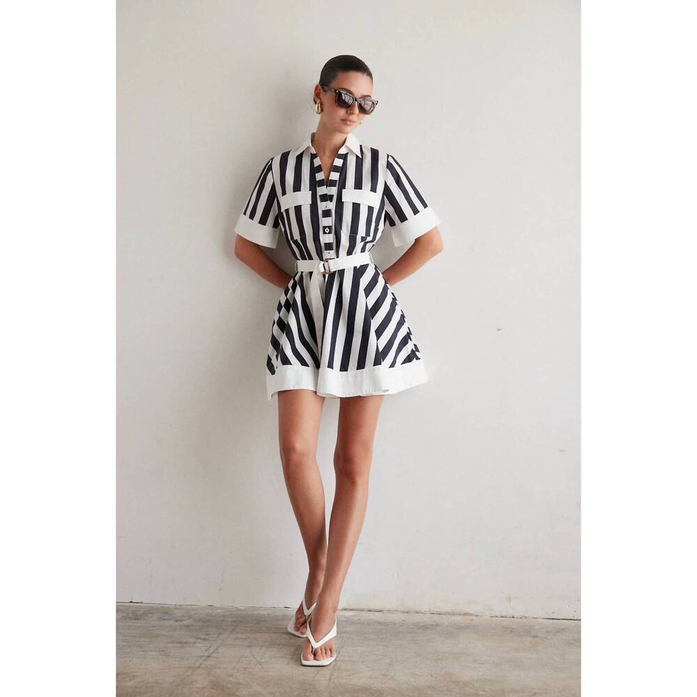 NEW JS71 yana mini dress in black and white stripe